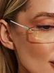 Женские безоправные очки для коррекции зрения Seventy -3.50 золото с защитной линзой Blue Blocker - изображение 2