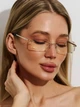 Женские безоправные очки для коррекции зрения Seventy -3.50 золото с защитной линзой Blue Blocker - изображение 11