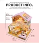 Румбокс кукольный домик DIY с подсветкой “Сладкие моменты”, миниатюрный конструктор, 22×17,5×20,5 см - изображение 3