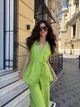 Жіночий лляний костюм (блуза+брюки) Uaclothes 46 Зелений (like38374-188071350) - изображение 5