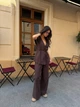 Жіночий лляний костюм (блуза+брюки) Uaclothes 46 Коричневий (like38373-188061350) - зображення 6