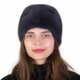 Зимняя женская шапка норковая Меховой Стиль Подковка 54-60 Синий ирис (054/A) - изображение 2