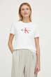 Футболка женская Calvin Klein хлопковая белая S 4255 - изображение 3