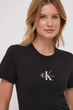 Женская футболка хлопковая Calvin Klein черная S 4241 - изображение 3