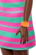 Лялька Барбі Модниця у рожево-зеленій смугастій сукні Barbie Fashionistas Pink and Green Striped Collared Dress 247 (JJN60) (JJN60) - зображення 5