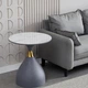 Стіл кавовий 50*50 см Bliss, Arctic ice top grey base with gold strip - зображення 1
