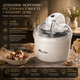 Мороженица KECOOLKE White 1.5 л — Автоматическая машина для мягкого мороженого, сорбета и джелато, мощная и тихая - изображение 1