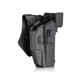 Тактическая пластиковая кобура Amomax для пистолетов Glock 17 / 19 с кнопкой фиксации (черная) - изображение 3