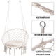 Качеля гамак Macrame большой, гамак плетений с подушкой, цвет белый HY003 - изображение 5