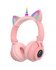 Беспроводные наушники LED с кошачьими ушками единорог STN-27 Pink - изображение 3
