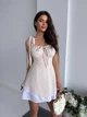 Жіноча комбінована сукня міні на бретелях Uaclothes 46 Бежевий (like38379-188121350) - зображення 2