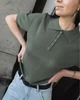 Женское вязаное поло Berluci зелёное One Size - изображение 5
