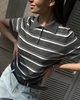 Женское вязаное поло Noven серое в полоску One Size - изображение 6