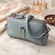 Женская кожаная сумка Vintage голубая 19x12,5x6,5 см маленькая на два отделения 60784 - изображение 14