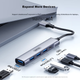 USB-хаб UNITEK 3.0 з 4 портами, док-станція розширення з металевого алюмінієвого сплаву USB з портом живлення Type-C, зовнішній багатопортовий адаптер-розширювач для ноутбука - зображення 2