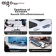 Док-станція розширення Aigo Type-C, USB-хаб, HDMI-адаптер, розгалужувач-хаб, адаптер для ноутбука, швидка зарядка PD100W, USB-док-станція розширення T05-H1 (металева) - изображение 7