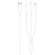 Кабель BOROFONE BX71 3-in-1 charging cable (iP+Micro+Type-C) White - зображення 1