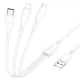 Кабель BOROFONE BX71 3-in-1 charging cable (iP+Micro+Type-C) White - зображення 3