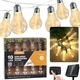 Декоративна садовая ретро-гирлянда на солнечной батарее 3,8 м 10 LED Garden Line теплый белый (SOL3606) - изображение 2