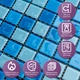 Мозаїка з декоративного скла Sticker Wall блакитний 2200 298х298х4,5 мм (SW-00002354) - зображення 4