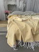 Плед бавовняний ЗІГЗАГ з китицями жовтий 200х220 см - зображення 1