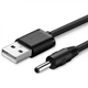 Кабель Ugreen US277 USB 2.0 to DC 3.5mm (1m) Black (10376) - зображення 1