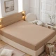 Велюровая простынь на резинке Koloco 180*200 + 25см Коричневая - изображение 1
