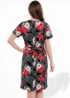 Халат с коротким рукавом цветы 48-50 чёрный (3702) - изображение 4