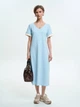 Платье-футболка миди летнее женское ROZA 250732 2XL Голубое (4824005760914) - изображение 1