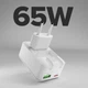 Мережевий зарядний пристрій SBS Flexi Wall Charger 65W PD USB-C USB-A White (TETRGANUSBTCFOLD65W) - зображення 2