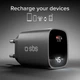 Мережевий зарядний пристрій SBS 45W PD USB-C Integrated Display Black (TETRGANLCD1C45K) - зображення 3