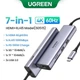 Концентратор USB 3.0 UGREEN CM512 USB Type-C 4K 60Hz 7 in 1 Grey (60515) - изображение 1