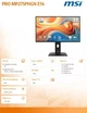 Monitor MSI PRO MP275PHGN E14 27 cali LED FHD Flat 144Hz Czarny (PRO MP275PHGN E14) - obraz 9