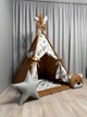 Вігвам дитячий будиночок для дівчинки і хлопчика Кемпінг на коричневому 1 з килимком Повний комплект 1056 - зображення 2