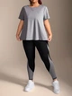 Жіночий спортивний фітнес костюм батал Plus Size футболка та легінси Сірий XL - зображення 1