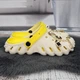 Кроксы женские Luck Line белые с желтыми вставками с джибитсами 36р (23 см) 4939-6 - изображение 3