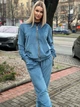 Женский велюровый спортивный костюм, цвет морская волна, 54 - изображение 1