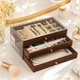 Шкатулка органайзер для зберігання ювелірних виробів Jewelry Box скринька з відділеннями для прикрас - зображення 2