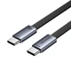 Кабель Vention AirUltra USB-C - USB-C 60 Вт надтонкий плоский 1.5 м Чорний (TRZBG) - зображення 1
