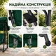 Садовая Качеля Garden 4-местная большая раскладная с функцией кровати, усиленный металлический каркас, подстаканники, 2 подушки, нагрузка до 350 кг, Зеленая - изображение 4