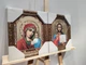 Икона Спаситель и Казанская Богородица в золотистой багетной раме 20х24 см. №236 - изображение 2
