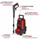 Мінімийка акумуляторна Einhell 36В 105бар 320л/год 5м шланг 3,5кг (696519) - зображення 3