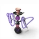 Кальян Hookah Dafna 0151-2 Lilac высотой 36 см на 2 персоны - изображение 3