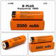 Аккумулятор 18650 B-plus 2000 mAh реальный объём Li-Ion 3.7v для фонарей - изображение 2