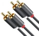 Кабель UGREEN AV104 2 RCA Male to 2 RCA Male Audio Cable 1m Black (30747) - изображение 1