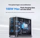 Мережевий зарядний пристрій Anker Gan Charger 100W PD, 3-Ports, Display, with USB-C Cable Silver (B121BG41) - зображення 2