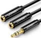 Кабель UGREEN AV123 3.5mm Stereo Audio Splitter Cable with Braid 20cm Black (10532) - изображение 1