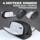 Пенал школьный черный на молнии без наполнения 4 кармана вместительный для школьных предметов мальчика и подростка (60127) - изображение 2