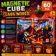 Детский магнитный конструктор Magnetic Cube Lava World 60 элементов в металлическом кейсе - изображение 6