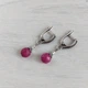 Сережки Hand Made с натуральным рубином в бордово-розово-малиновых оттенках - изображение 1